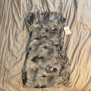 Gray Abstract Mini Dress